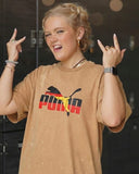 P Shaded - Heavy Cotton Acid Wash Drop Shoulder T-shirt -Yellow