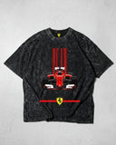 P Shaded - Heavy Cotton Acid Wash Drop Shoulder T-shirt - Black