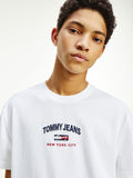 Tommy signature logo front print t-shirt in white