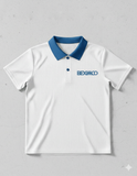 Ringer Polo - Corporate - Performance Mesh Lycra - White  | Collar: Nav