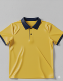 Ringer Polo - Corporate - Performance Mesh Lycra - Yellow | Collar/Cuff/Placket: Black