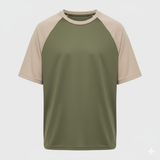 Raglan Tee - Corporate - Performance Mesh Lycra - Olive/Beige
