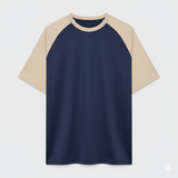Raglan Tee - Corporate - Performance Mesh Lycra - Navy/Beige