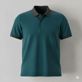 Ringer Polo - Corporate - Performance Mesh Lycra - Body: Teal | Collar/Cuff/Placket: Dark Grey