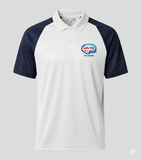 Raglan Polo - Corporate - Performance Mesh Lycra - White/Navy