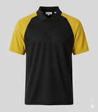 Raglan Polo - Corporate - Performance Mesh Lycra - Black/Yellow