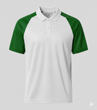 Raglan Polo - Corporate - Performance Mesh Lycra - White/Green