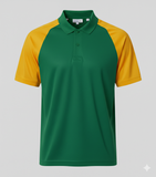 Raglan Polo - Corporate - Performance Mesh Lycra - Green/Yellow