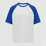 Raglan Tee - Corporate - Performance Mesh Lycra - White/Blue