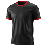 Ringer Tee - Corporate - Performance Mesh Lycra - Black /Red