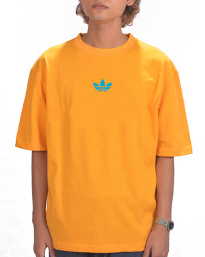 Mens trefoil-logo T-shirt  Sunset Yellow