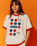 P GRAPHICS BBall  Ringer White/Red Drop Shoulder T-Shirt