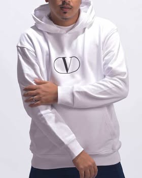 VALENTINO MENS HOODIE WHITE