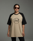 RAWx - Flexi Raglan Drop Shoulder - Oversized Crew Neck Beige/Black