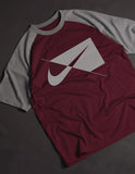 NIKE B NK Raglan T-shirt Maroon/grey