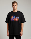 RAWx - Ultimate   Drop Shoulder - Oversized Crew Neck Black - Rainbow
