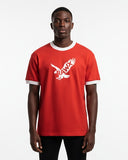 RAWx - Ringer  Drop Shoulder - Oversized Crew Neck Black - Fly High Logo