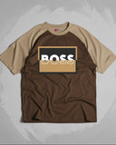 Hugo box logo Drop Shoulder Raglan T shirt Coffee/Beige
