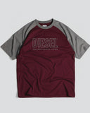 Diesel For Successful Living Raglan  T-shirt Maroon/Grey