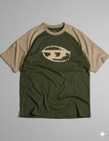 Diesel Oval D branded Raglan T-shirt Olive/Beige
