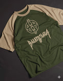 Balenciaga Mens raglan tshirt Olive/Beige