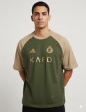 Al Nassr Drop Shoulder Raglan T shirt Olive/Beige