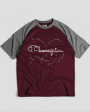 Champion Classic Graphic Drop Shoulder Raglan T shirt  Maroon/Grey
