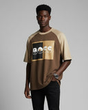 Hugo box logo Drop Shoulder Raglan T shirt Coffee/Beige