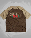 PULL&BEAR Guns N’ Roses Raglan tshirt Coffee/Beige