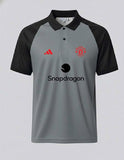 Manchester United-Raglan Tee - Performance Mesh Lycra -Grey/Black