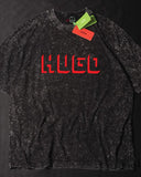 Hugo- Heavy Cotton Acid Wash Drop Shoulder T-shirt -  Black