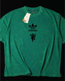 Manchester United- Heavy Cotton Acid Wash Drop Shoulder T-shirt -Green