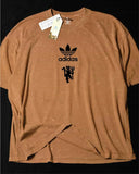 Manchester United- Heavy Cotton Acid Wash Drop Shoulder T-shirt -Yellow