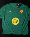 Fc Barcelona- Heavy Cotton Acid Wash Drop Shoulder T-shirt - Green