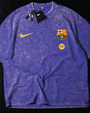 Fc Barcelona- Heavy Cotton Acid Wash Drop Shoulder T-shirt -Blue
