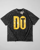 NIKE- Heavy Cotton Acid Wash Drop Shoulder T-shirt -  Black