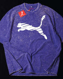 P shade cat - Heavy Cotton Acid Wash Drop Shoulder T-shirt - Blue