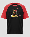 RAWx - Flexi Raglan Oversized Crew Neck T-Shirt Black/Red - Jumpman