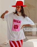 H&M Oversized T-Shirt WHITE Ibiza