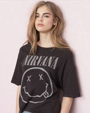 H&M Oversized T-Shirt Black Nirvana with Grey