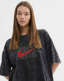 Nike- Heavy Cotton Acid Wash Drop Shoulder T-shirt -Black