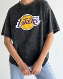 NIKE- Heavy Cotton Acid Wash Drop Shoulder T-shirt -  Black