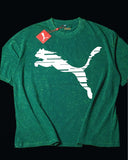 P shade cat - Heavy Cotton Acid Wash Drop Shoulder T-shirt - Green