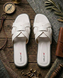 VELO Genuine Leather Women Sandal White