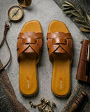 VELO Genuine Leather Women Sandal Camel