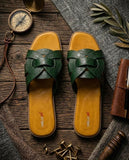 VELO Genuine Leather Women Sandal Yellow Green