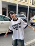 H&M Oversized RINGER T-Shirt WHITE