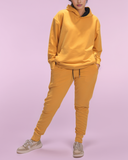 Premium French Terry  Hoodie Tracksuit Women Set Contrast