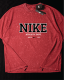 NIKE- Heavy Cotton Acid Wash Drop Shoulder T-shirt -Maroon