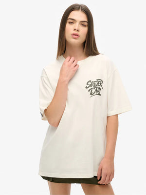 Superdry White Oversized Photographic Skate 100%  Cotton T-Shirt